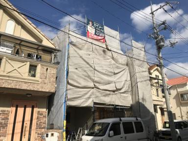 寝屋川市にて外壁塗装、屋根塗装工事スタート