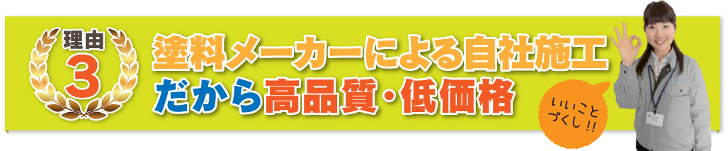 塗料を自社開発＆自社施工だから高品質・低価格
